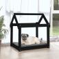 Preview: Hundebett Schwarz 71x55x70 cm Massivholz Kiefer