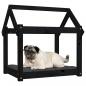 Preview: Hundebett Schwarz 71x55x70 cm Massivholz Kiefer