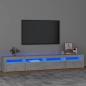 Preview: ARDEBO.de - TV-Schrank mit LED-Leuchten Betongrau 240x35x40 cm