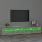 Preview: TV-Schrank mit LED-Leuchten Betongrau 240x35x40 cm