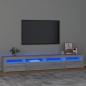 Preview: ARDEBO.de - TV-Schrank mit LED-Leuchten Grau Sonoma 240x35x40 cm