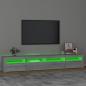 Preview: TV-Schrank mit LED-Leuchten Grau Sonoma 240x35x40 cm