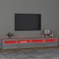 Preview: TV-Schrank mit LED-Leuchten Grau Sonoma 240x35x40 cm