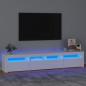 Preview: ARDEBO.de - TV-Schrank mit LED-Leuchten Weiß 210x35x40 cm