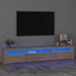 Preview: ARDEBO.de - TV-Schrank mit LED-Leuchten Sonoma-Eiche 210x35x40 cm