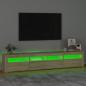 Preview: TV-Schrank mit LED-Leuchten Sonoma-Eiche 210x35x40 cm