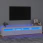 Preview: ARDEBO.de - TV-Schrank mit LED-Leuchten Hochglanz-Weiß 210x35x40 cm