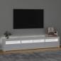 Preview: TV-Schrank mit LED-Leuchten Hochglanz-Weiß 210x35x40 cm