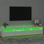 Preview: TV-Schrank mit LED-Leuchten Hochglanz-Weiß 210x35x40 cm