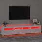 Preview: TV-Schrank mit LED-Leuchten Hochglanz-Weiß 210x35x40 cm