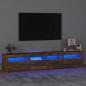 Preview: ARDEBO.de - TV-Schrank mit LED-Leuchten Räuchereiche 210x35x40 cm