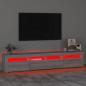 Preview: TV-Schrank mit LED-Leuchten Grau Sonoma 210x35x40 cm