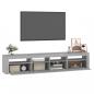 Preview: TV-Schrank mit LED-Leuchten Grau Sonoma 210x35x40 cm