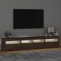 Preview: TV-Schrank mit LED-Leuchten Braun Eichen-Optik 210x35x40 cm