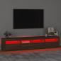 Preview: TV-Schrank mit LED-Leuchten Braun Eichen-Optik 210x35x40 cm