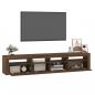 Preview: TV-Schrank mit LED-Leuchten Braun Eichen-Optik 210x35x40 cm