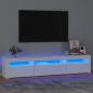 Preview: ARDEBO.de - TV-Schrank mit LED-Leuchten Weiß 195x35x40 cm