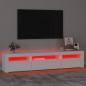 Preview: TV-Schrank mit LED-Leuchten Weiß 195x35x40 cm