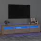 Preview: ARDEBO.de - TV-Schrank mit LED-Leuchten Sonoma-Eiche 195x35x40 cm