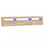 Preview: TV-Schrank mit LED-Leuchten Sonoma-Eiche 195x35x40 cm