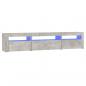 Preview: TV-Schrank mit LED-Leuchten Betongrau 195x35x40 cm