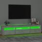 Preview: TV-Schrank mit LED-Leuchten Betongrau 195x35x40 cm