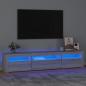 Preview: ARDEBO.de - TV-Schrank mit LED-Leuchten Grau Sonoma 195x35x40 cm