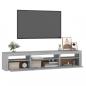 Preview: TV-Schrank mit LED-Leuchten Grau Sonoma 195x35x40 cm