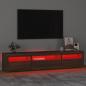 Preview: TV-Schrank mit LED-Leuchten Braun Eichen-Optik 195x35x40 cm