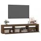 Preview: TV-Schrank mit LED-Leuchten Braun Eichen-Optik 195x35x40 cm