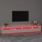 Preview: TV-Schrank mit LED-Leuchten Hochglanz-Weiß 270x35x40 cm