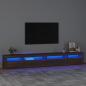 Preview: ARDEBO.de - TV-Schrank mit LED-Leuchten Braun Eichen-Optik 270x35x40 cm