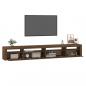 Preview: TV-Schrank mit LED-Leuchten Braun Eichen-Optik 270x35x40 cm