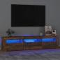 Preview: ARDEBO.de - TV-Schrank mit LED-Leuchten Räuchereiche 180x35x40 cm