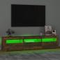 Preview: TV-Schrank mit LED-Leuchten Räuchereiche 180x35x40 cm