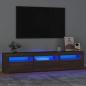 Preview: ARDEBO.de - TV-Schrank mit LED-Leuchten Braun Eichen-Optik 180x35x40 cm