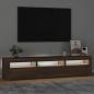 Preview: TV-Schrank mit LED-Leuchten Braun Eichen-Optik 180x35x40 cm