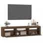 Preview: TV-Schrank mit LED-Leuchten Braun Eichen-Optik 180x35x40 cm