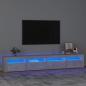 Preview: ARDEBO.de - TV-Schrank mit LED-Leuchten Betongrau 240x35x40 cm