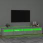 Preview: TV-Schrank mit LED-Leuchten Betongrau 240x35x40 cm