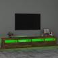 Preview: TV-Schrank mit LED-Leuchten Räuchereiche 240x35x40 cm