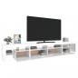 Preview: TV-Schrank mit LED-Leuchten Hochglanz-Weiß 260x36,5x40 cm