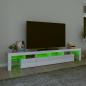 Preview: TV-Schrank mit LED-Leuchten Hochglanz-Weiß 230x36,5x40 cm