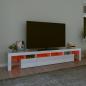 Preview: TV-Schrank mit LED-Leuchten Hochglanz-Weiß 230x36,5x40 cm