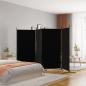 Preview: ARDEBO.de - 4-tlg. Paravent Schwarz 346x180 cm Stoff