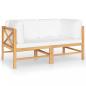 Preview: 2-Sitzer-Gartensofa mit Creme Kissen Massivholz Teak