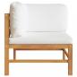 Preview: 2-Sitzer-Gartensofa mit Creme Kissen Massivholz Teak