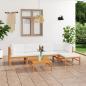 Preview: ARDEBO.de - 6-tlg. Garten-Lounge-Set mit Creme Kissen Massivholz Teak