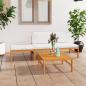 Preview: ARDEBO.de - 4-tlg. Garten-Lounge-Set mit Creme Kissen Massivholz Teak