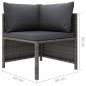 Preview: 9-tlg. Garten-Lounge-Set mit Kissen Poly Rattan Grau